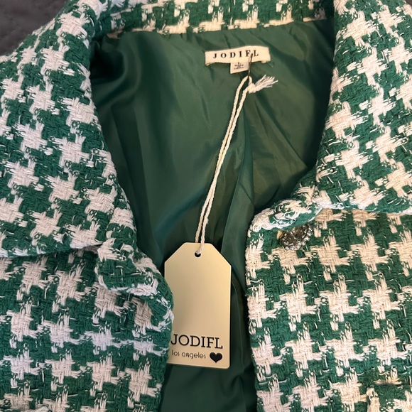 Green and White Houndstooth Jacket Jodifl - Picture 3 of 4